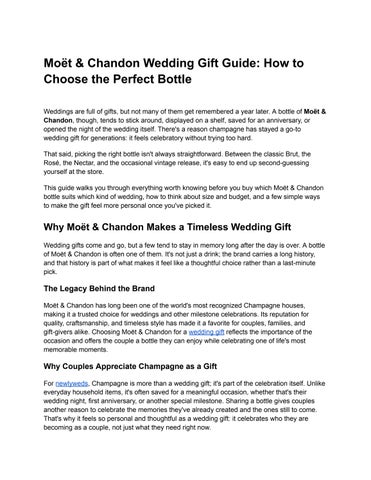 Moët & Chandon Wedding Gift Guide_ Choosing the Perfect Bottle