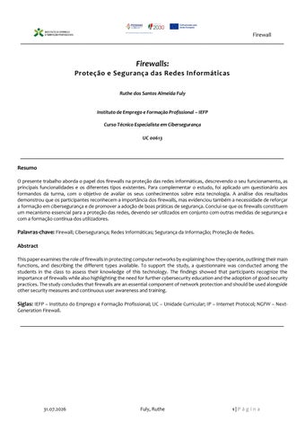 Firewalls: Proteção e Segurança das Redes Informáticas