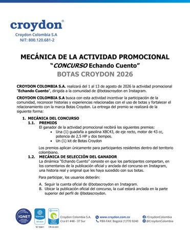 Concurso Echando Cuento - Botas Croydon