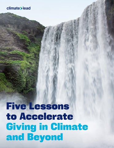 Five Lessons to Accelerate Giving in Climate and Beyond