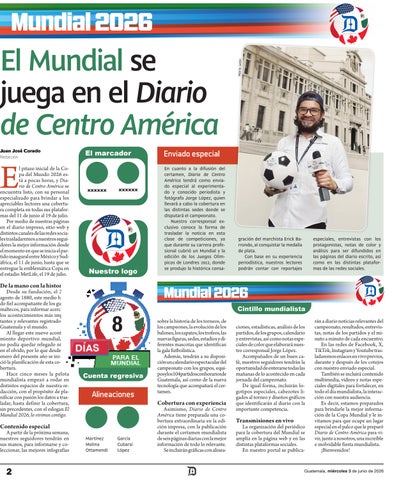 Diario de Centro América realizó 167 notas sobre el Mundial 2026 en su versión impresa (parte 1).