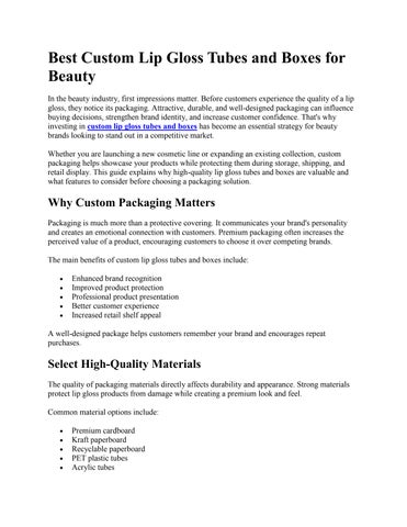custom lip gloss tubes and boxes