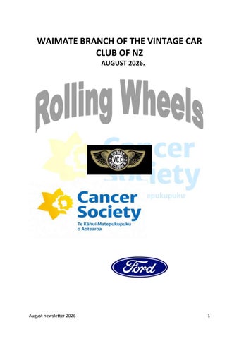 VCC Waimate VCC Newsletter Aug 2026