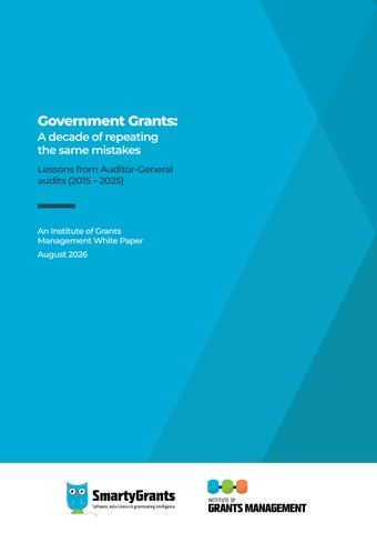 Whitepaper - Government Grants: A decade of repeating the same mistakes