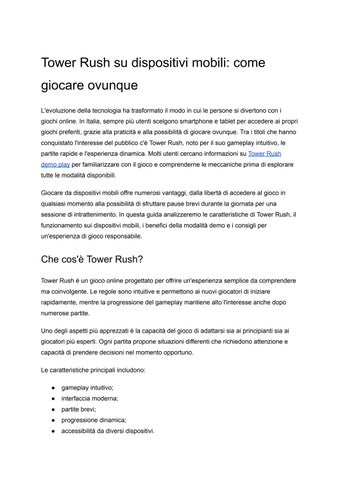 Tower Rush su dispositivi mobili_ come giocare ovunque