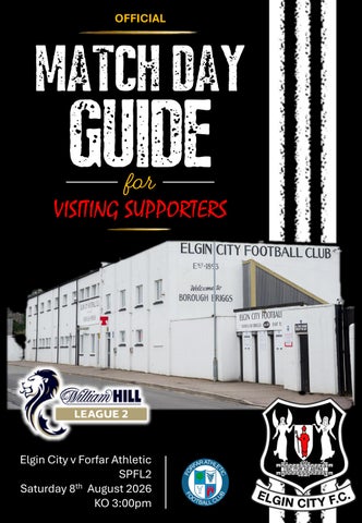 Match Day Guide v Forfar Athletic - Saturday 8th August 2026