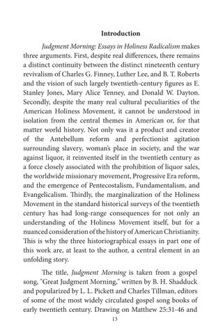Judgement Morning: Studies in Holiness Radicalism 第 17 页