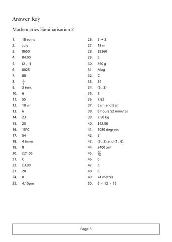 Year 5 answers - 5/8, 6/8 and 8/8