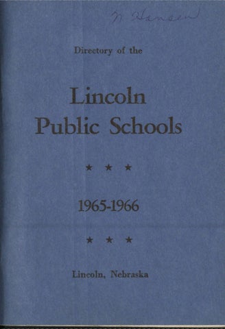 Staff Directory 1965-1966