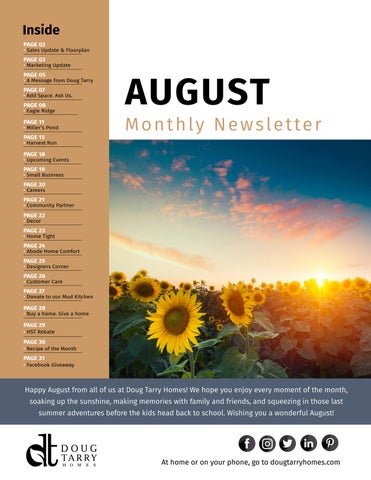 Doug Tarry Homes August 2026 Newsletter