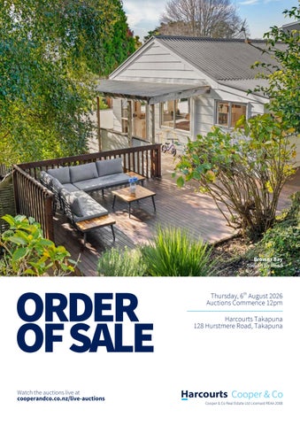 Order of Sale Thursday 6th August 