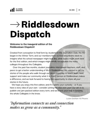 Riddlesdown Dispatch Issue 001 2026
