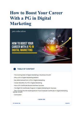 PG in Digital Marketing