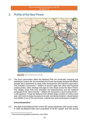 2 PROFILE OF THE FOREST NFNPA Reg 19 draft Local Plan