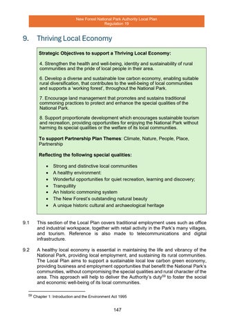 9 THRIVING LOCAL ECONOMY NFNPA Reg 19 draft Local Plan