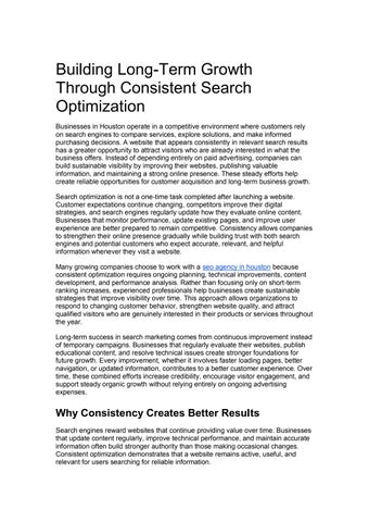 Building Long-Term Growth Through Consistent Search Optimization