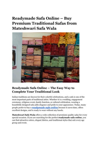 Readymade Safa Online