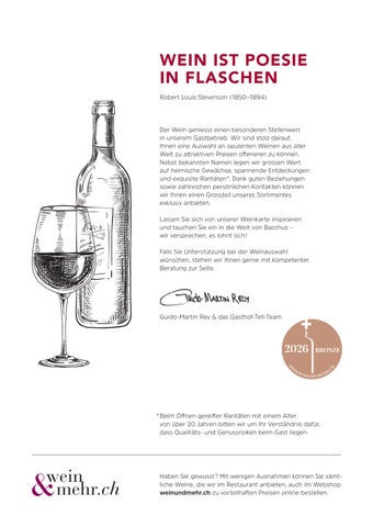 Weinkarte Gasthof Tell