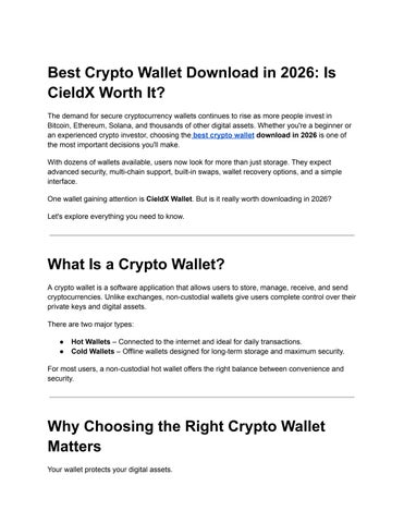 Best Crypto Wallet Download in 2026 _ Is CieldX Worth