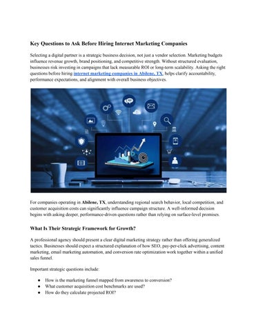 Key Questions to Ask Before Hiring Internet Marketing Companies