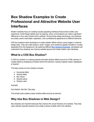 Box Shadow Examples to Create Professional and Attractive Website User Interfaces (1)