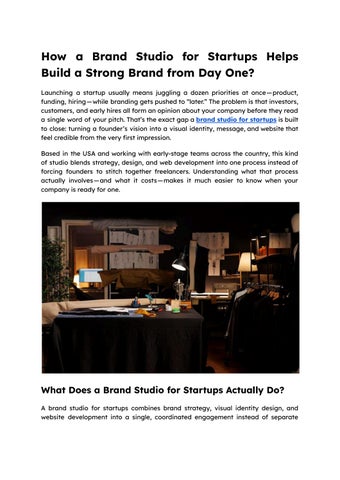 How a Brand Studio for Startups Helps Build a Strong Brand from Day One_