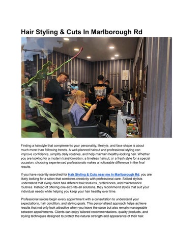 Hair Styling & Cuts In Marlborough Rd