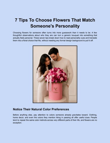 7 Tips To Choose Flowers That Match Someone's Personality