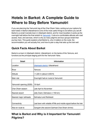 Hotels in Barkot_ A Complete Guide to Where to Stay Before Yamunotri