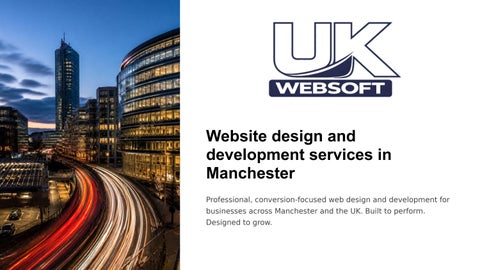Website Design and Development Services in Manchester | UK Websoft