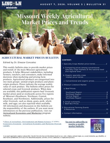 26_31Missouri Agricultural Market Prices and Trends-Bulletin 31