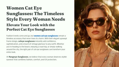 Women Cat Eye Sunglasses: The Timeless Style Every Woman Needs
