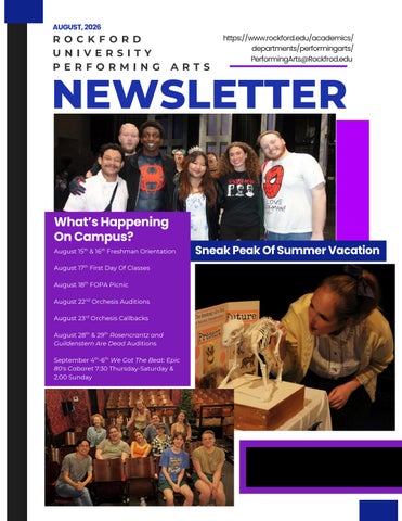 Performing Arts August 2026 Newsletter