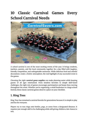 10 Classic Carnival Games Every School Carnival Needs