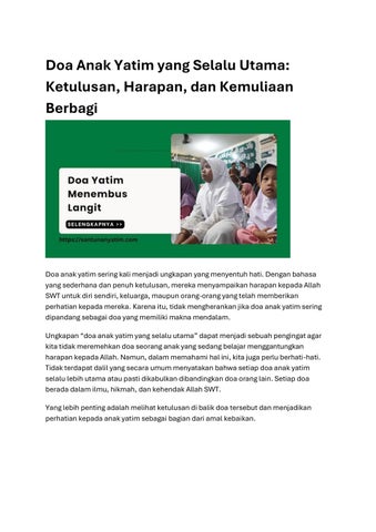 Doa yatim menembus langit