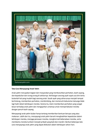 Tata Cara Menyayangi Anak Yatim