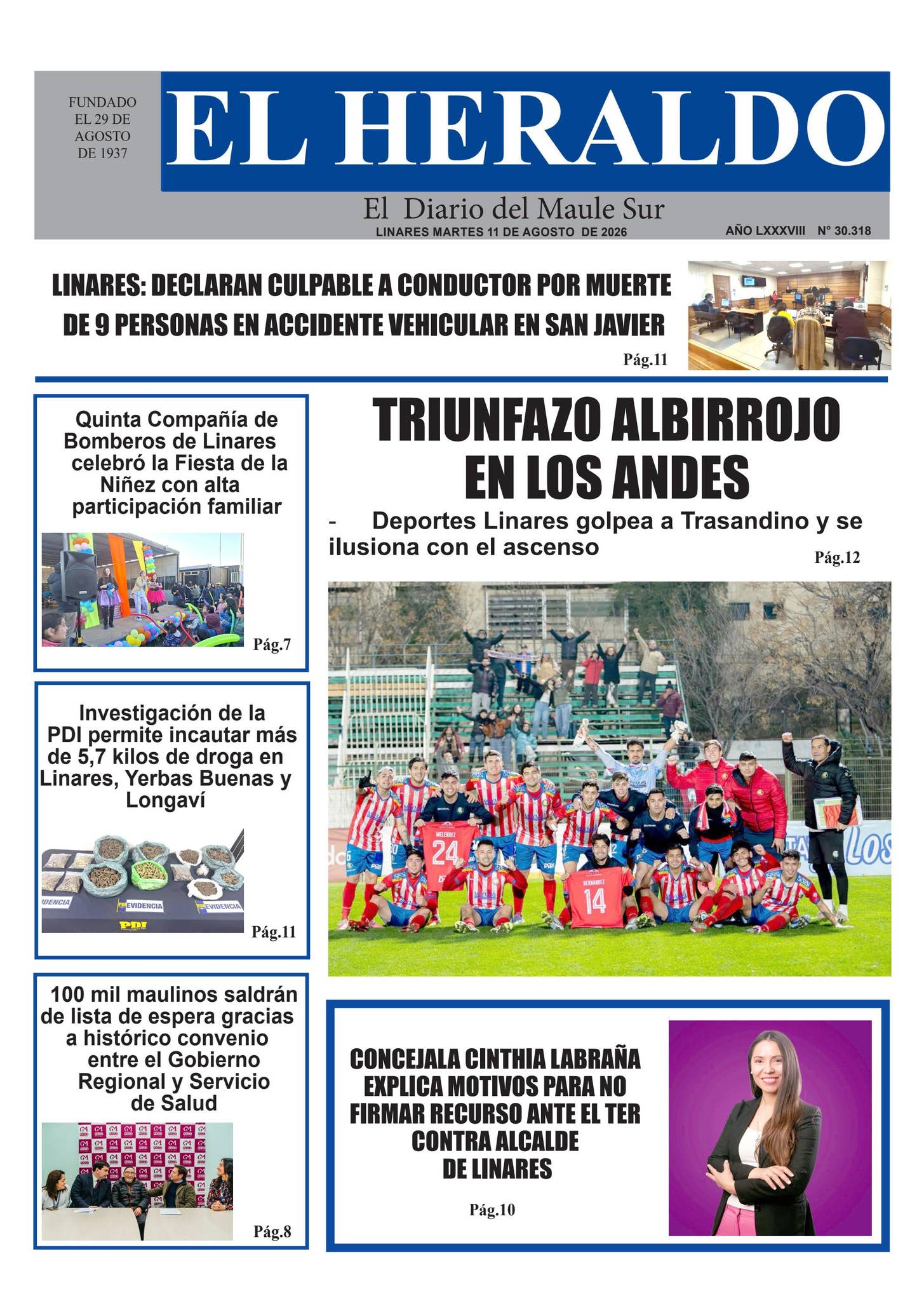 Martes 11 de agosto 2026