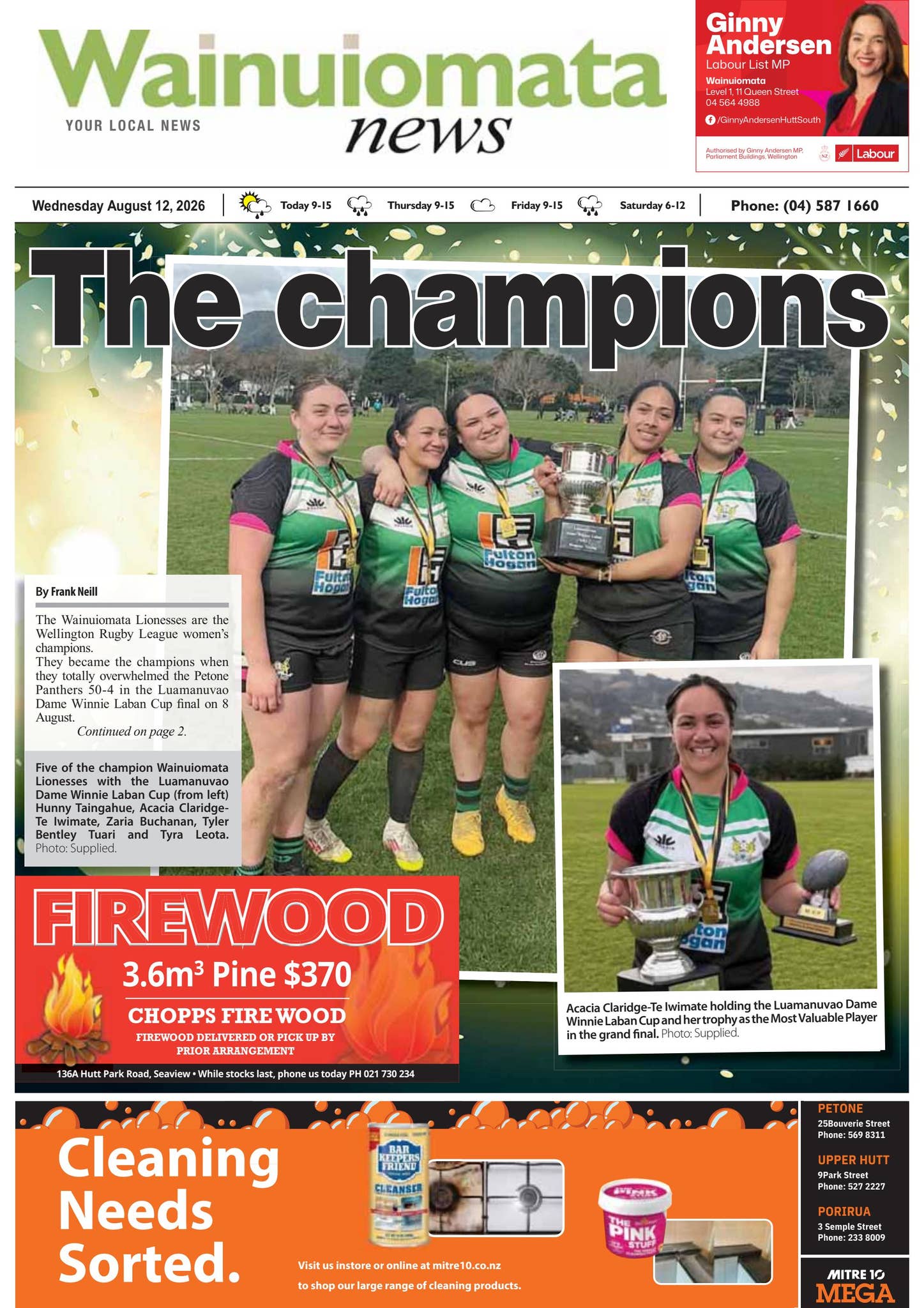 12 August Wainuiomata News by WELLINGTON SUBURBAN NEWSPAPERS - Issuu