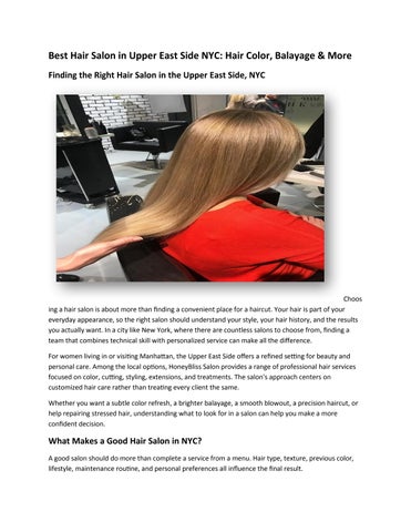 Best Hair Salon in Upper East Side NYC