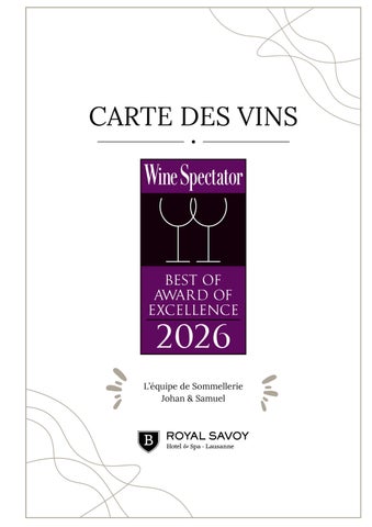La Cave_Royal Savoy Hotel & Spa Lausanne wine menu  