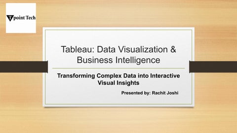 Tableau: Data Visualization & Business Intelligence