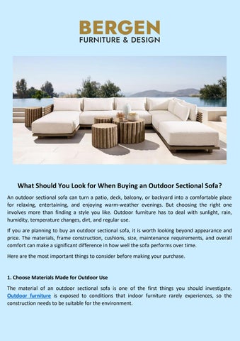 What Should You Look for When Buying an Outdoor Sectional Sofa?