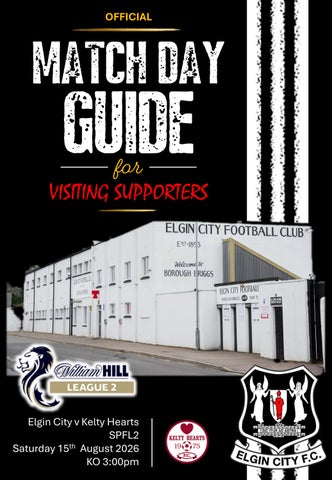 Match Day Guide v Kelty Hearts - Saturday 15th August 2026