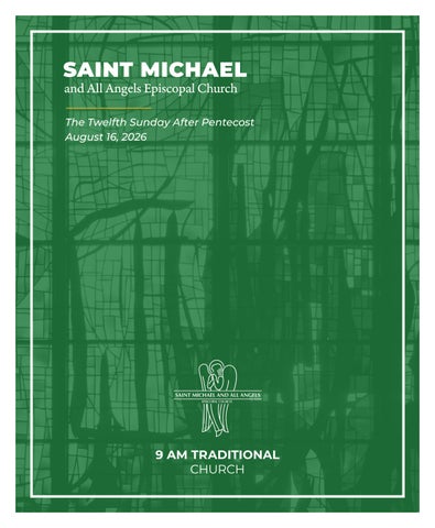 AUG. 16 | 9 AM Traditional Worship Bulletin