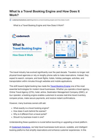 What Is a Travel Booking Engine and How Does It Work