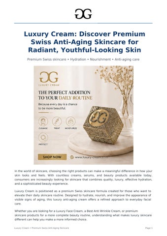 Luxury Cream | Premium Swiss Anti-Aging Luxury Skincare Cream