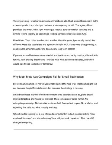 Top Meta Ads Specialists in Delhi for ROI-Focused Campaigns