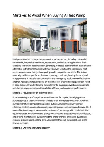 Mistakes To Avoid When Buying A Heat Pump