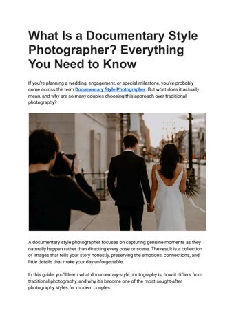 What Is a Documentary Style Photographer Everything You Need to Know