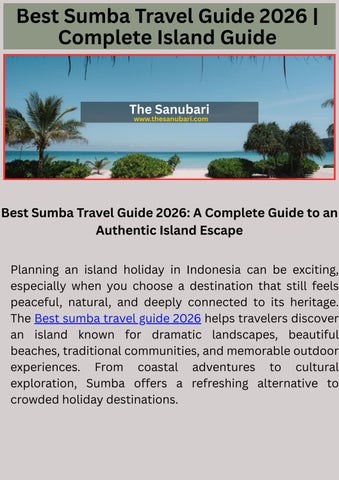 Best Sumba Travel Guide 2026 | Complete Island Guide